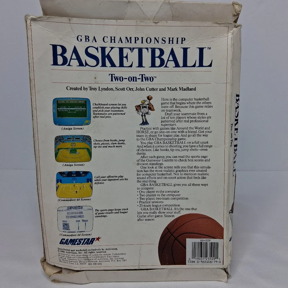 Commodore 64 128 GBA Championship 2 On 2 Diskette Computer Game 1986 Complete